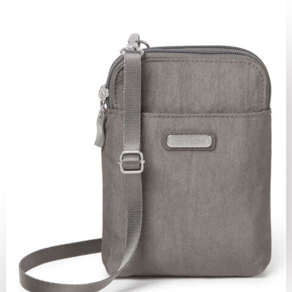 Baggallini Bryant Take Two Crossbody RFID Blocking Sterling Shimmer Nylon - Picture 9 of 12